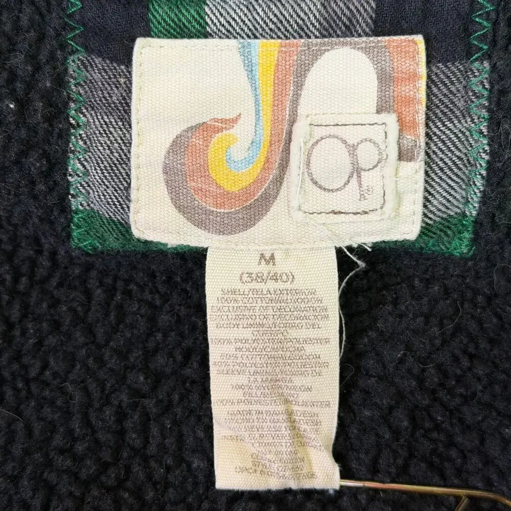 Ocean Pacific Plaid Flannel Sherpa Lined Shirt Jacket Men's M 90s Grunge Surfer